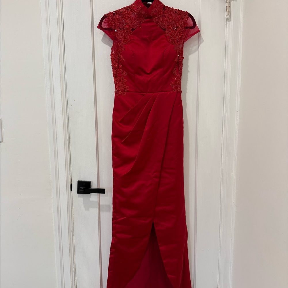 Elegant Red Evening Gown